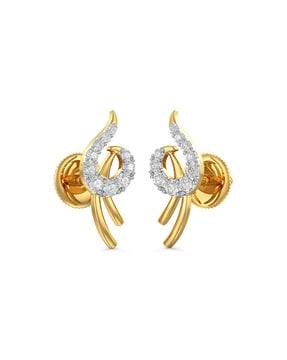 18 kt yellow-gold diamond stud earrings