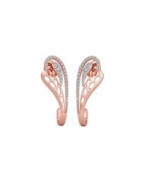 18 kt rose-gold diamond stud earrings