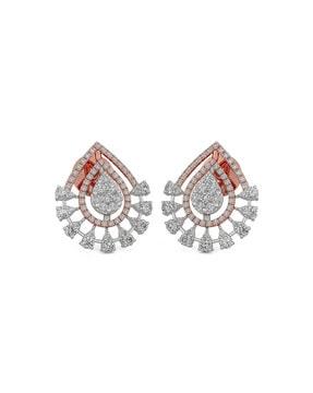 18 kt rose-gold diamond stud earrings