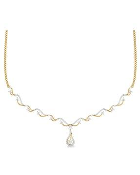 18 kt the areen yellow gold diamond necklace