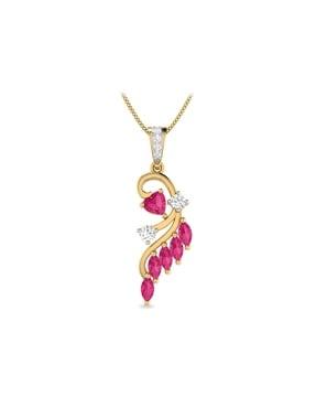 18 kt the jacinda yellow gold diamond & gemstone pendant