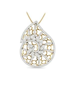 18 kt the loughlin yellow gold diamond pendant