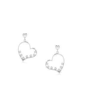 18 kt white gold diamond drop earrings