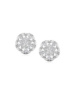 18 kt white gold diamond stud earrings