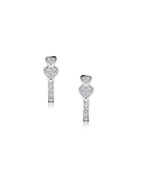 18 kt white gold huggie diamond earrings