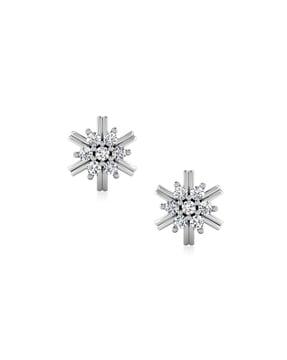 18 kt white gold pinacle diamond earrings