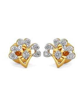18 kt yellow-gold diamond stud earrings
