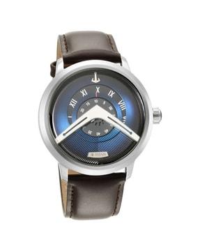 1828sl01 maritime watch with blue dial & leather strap