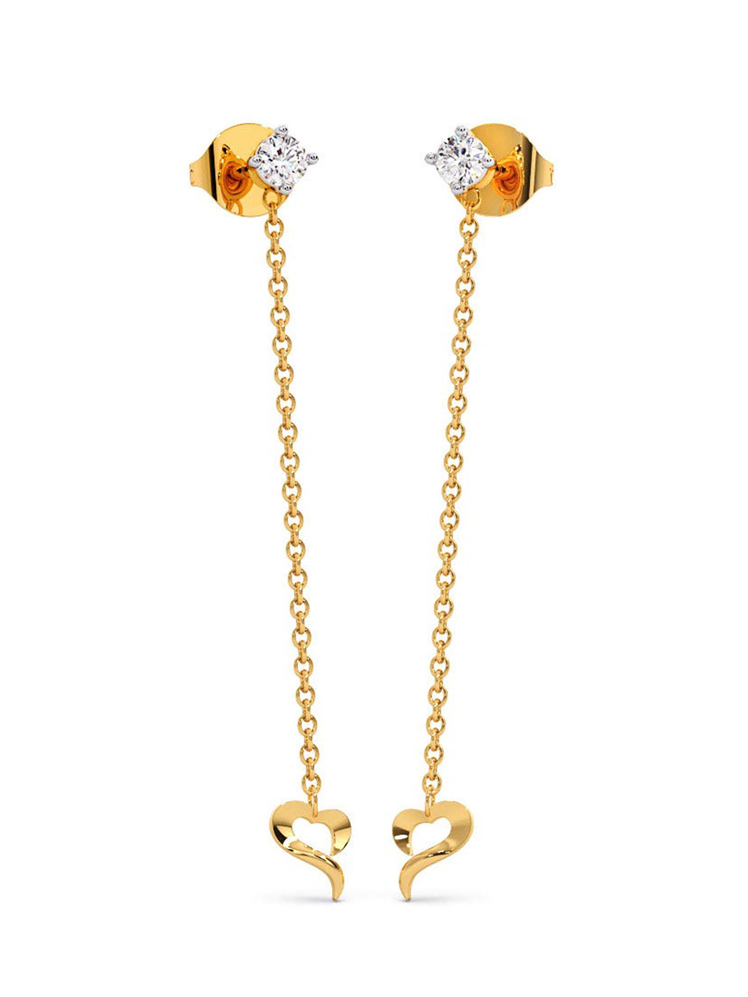 18k (750) bis hallmark yellow gold & certified diamond earring for women