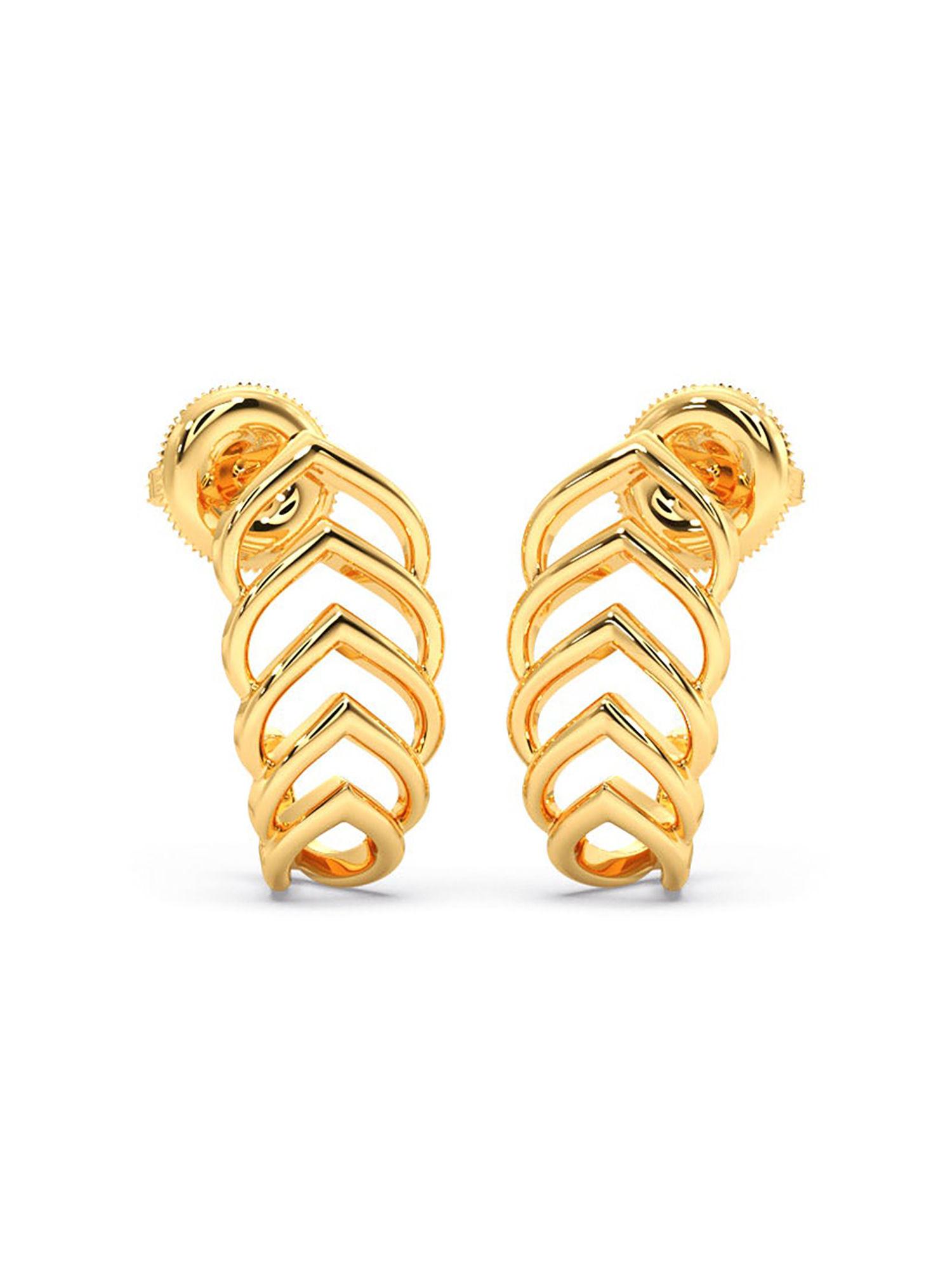 18k (750) bis hallmark yellow gold bali earring for women