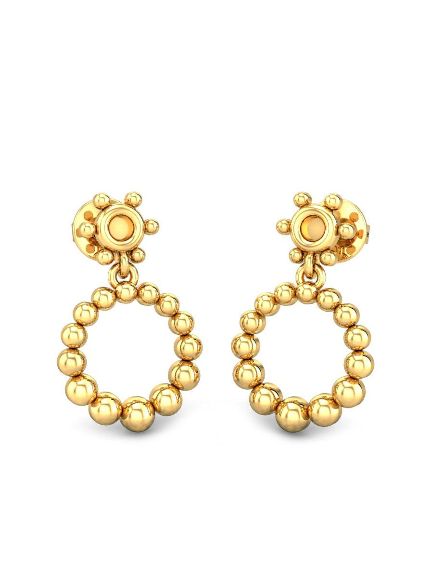 18k (750) bis hallmark yellow gold earring for women