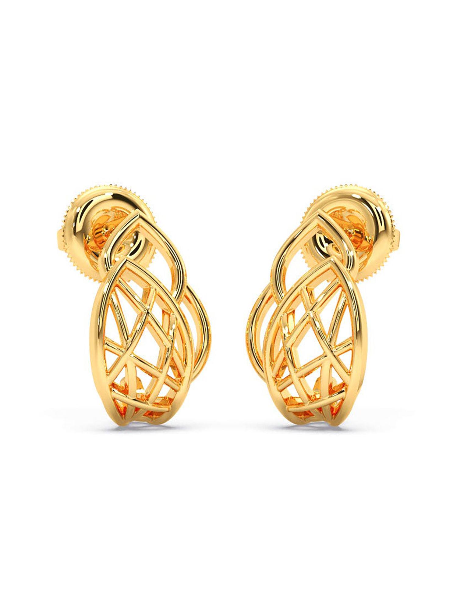 18k (750) bis hallmark yellow gold earring for women