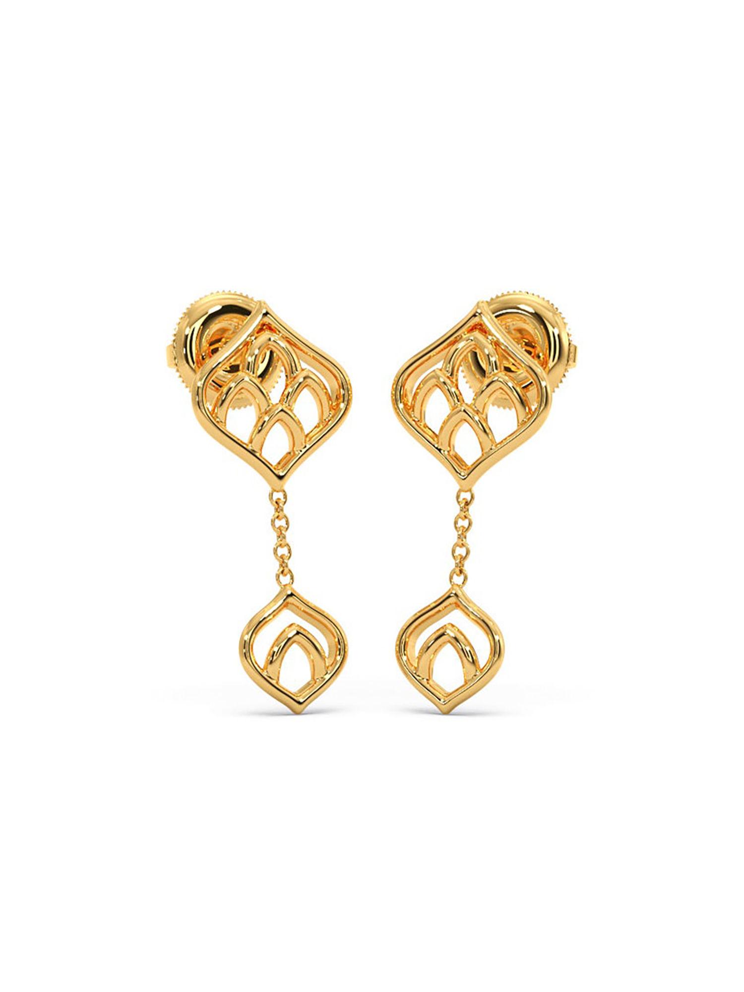18k (750) bis hallmark yellow gold earring for women