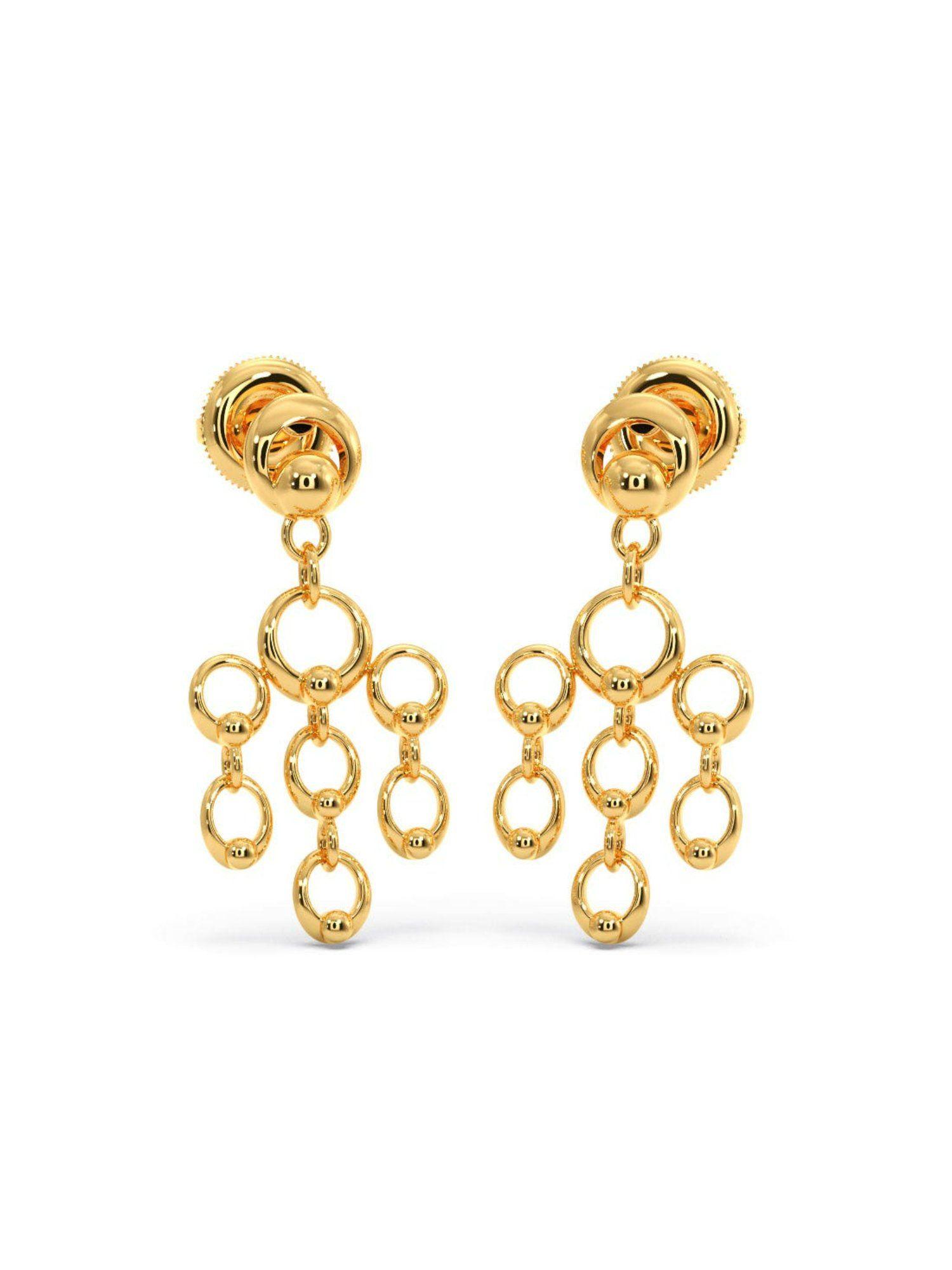 18k (750) bis hallmark yellow gold earring for women