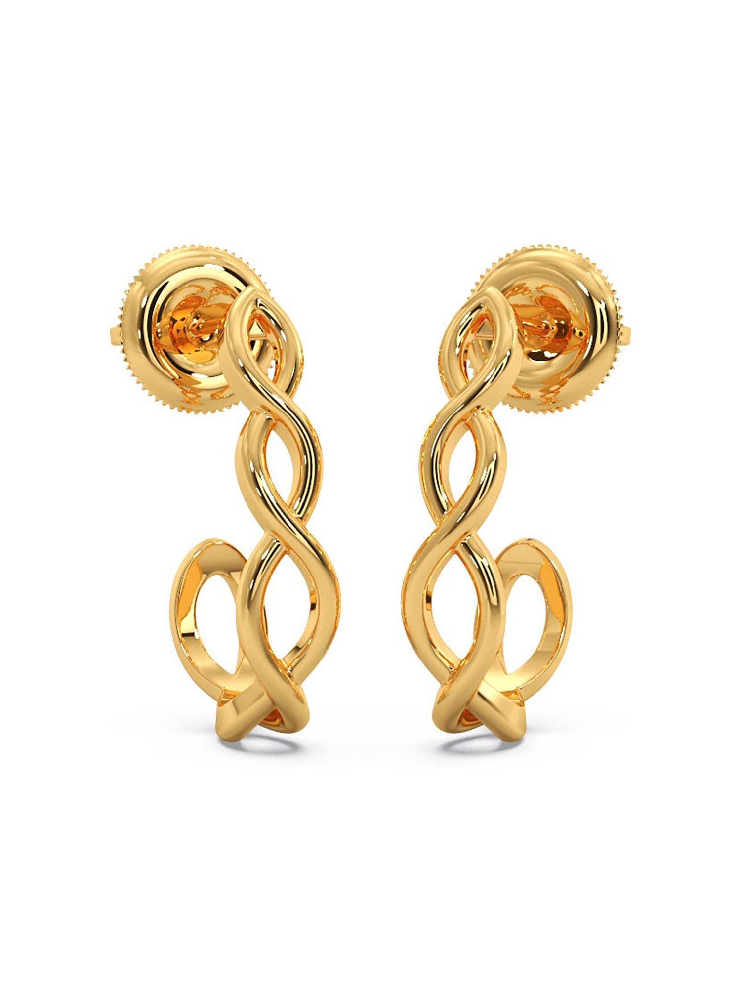 18k (750) bis hallmark yellow gold earring for women