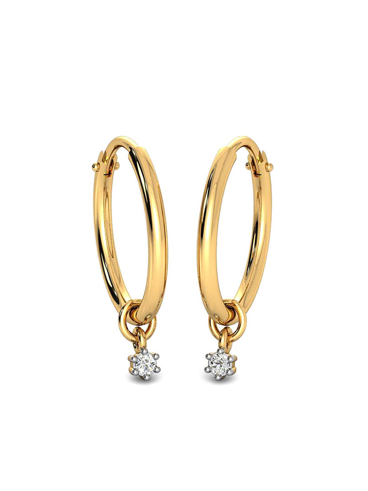 18k (750) bis hallmark yellow gold hoop earring