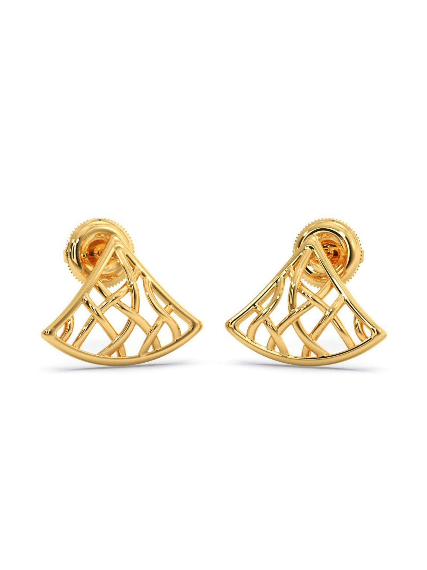 18k (750) bis hallmark yellow gold stud earring for women