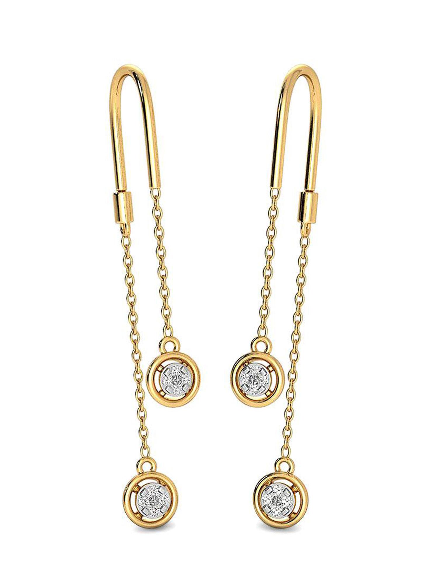 18k bis hallmark yellow gold and diamond starlet earrings