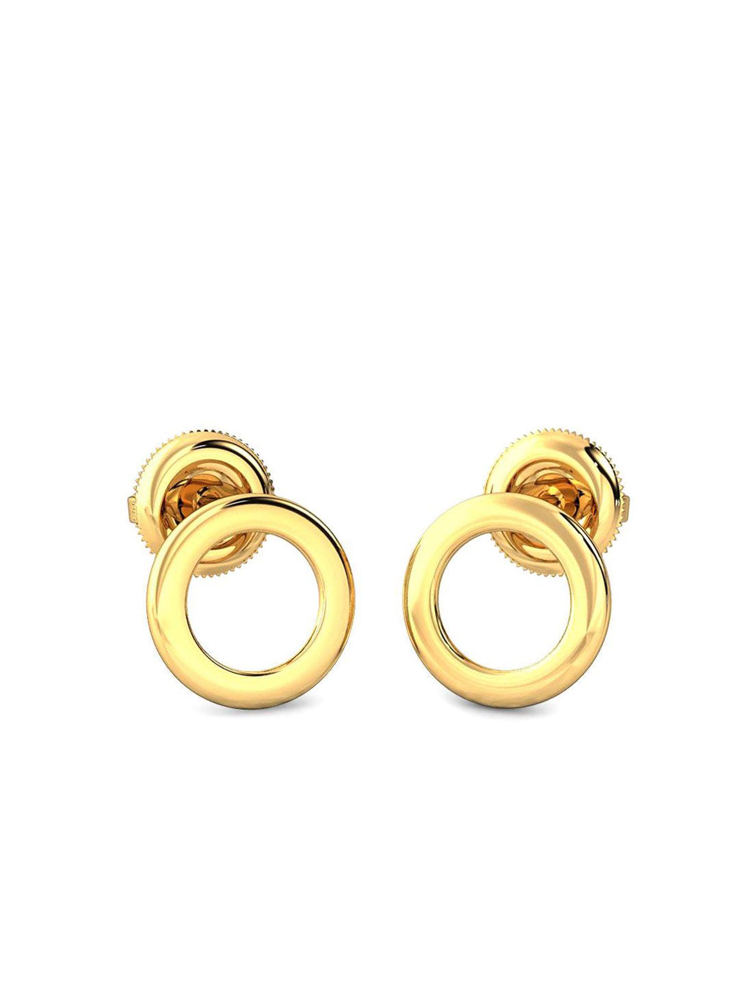 18k bis hallmark yellow gold earrings