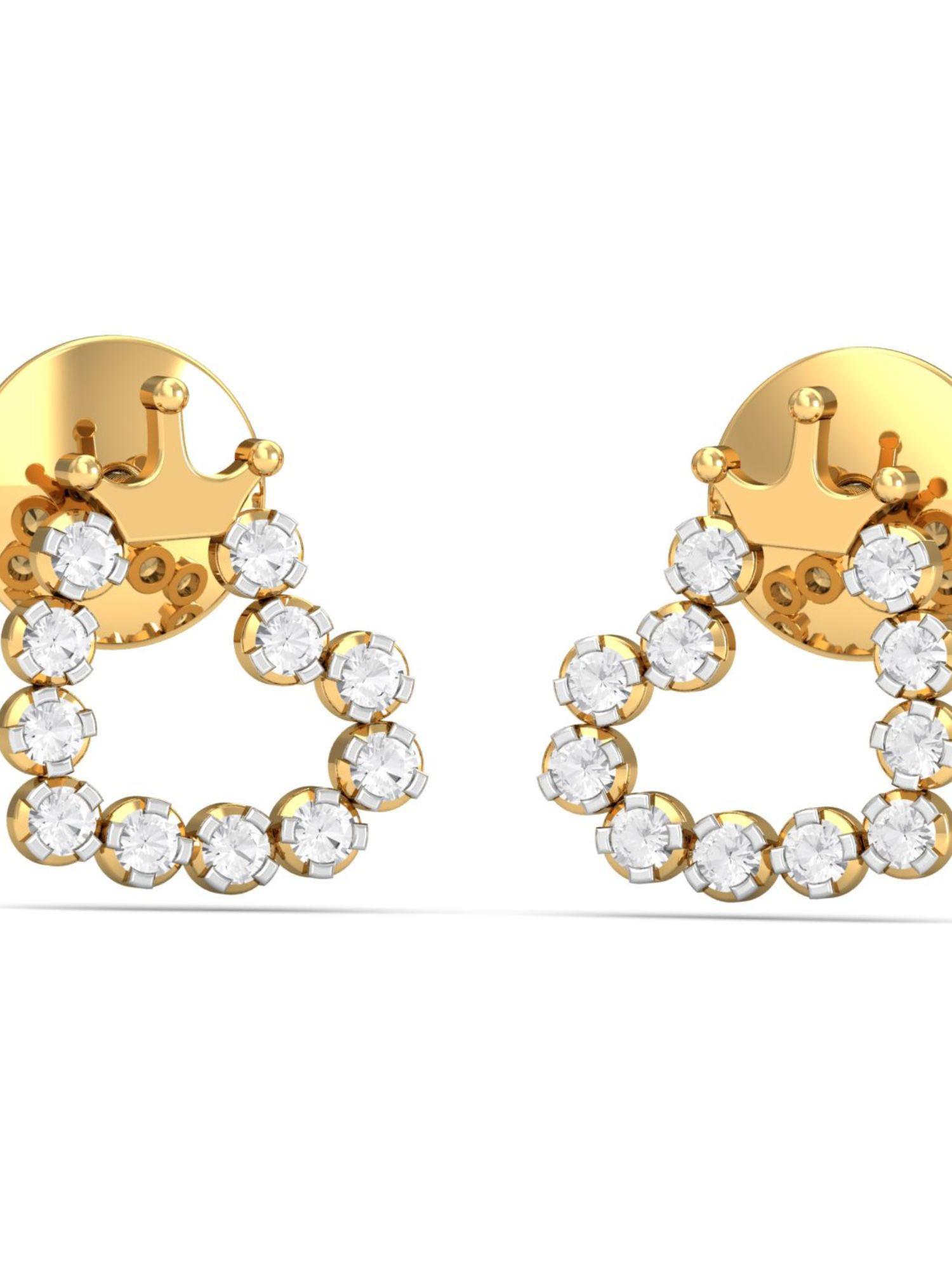 18k cynthea tiara stud earrings for women and girls