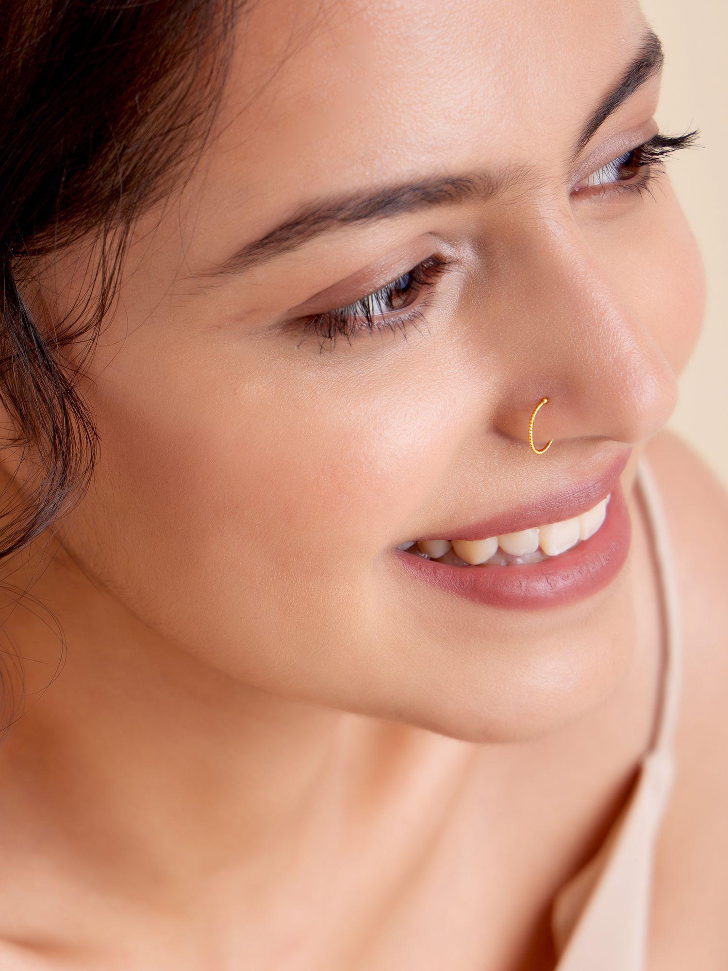 18k gold plated silver classic nose ring