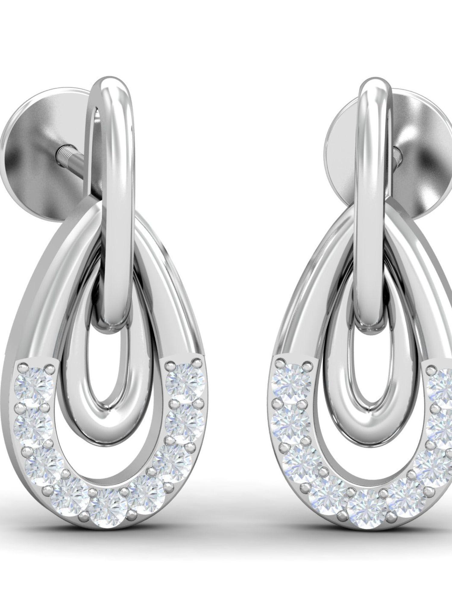 18k inner loop gold stud earring for women and girls