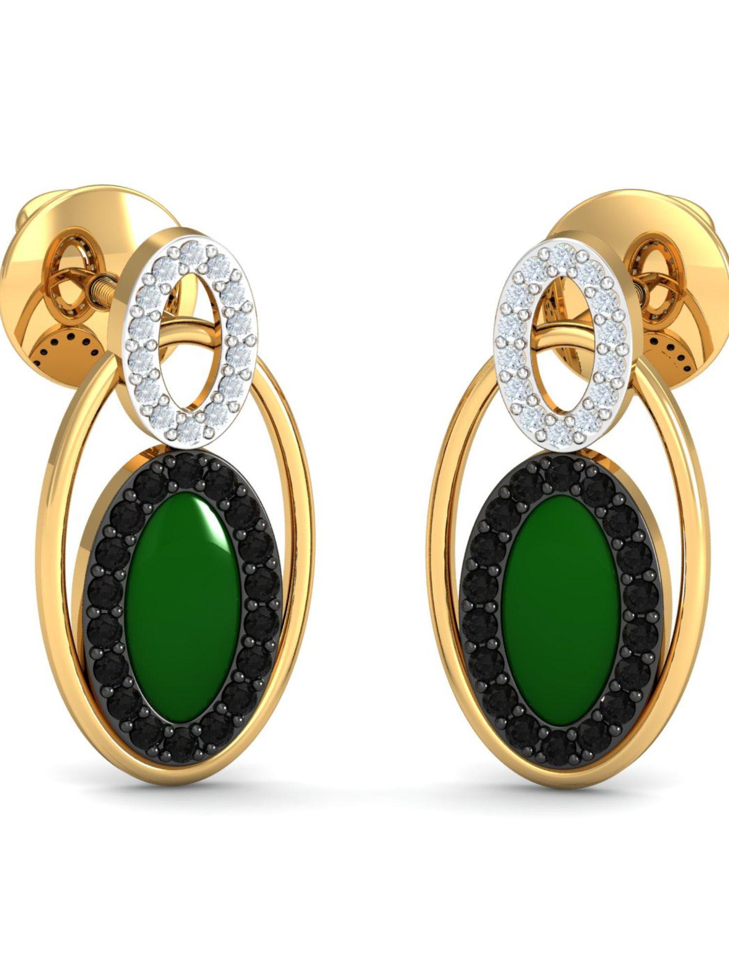 18k medu enamel stud earrings for women and girls