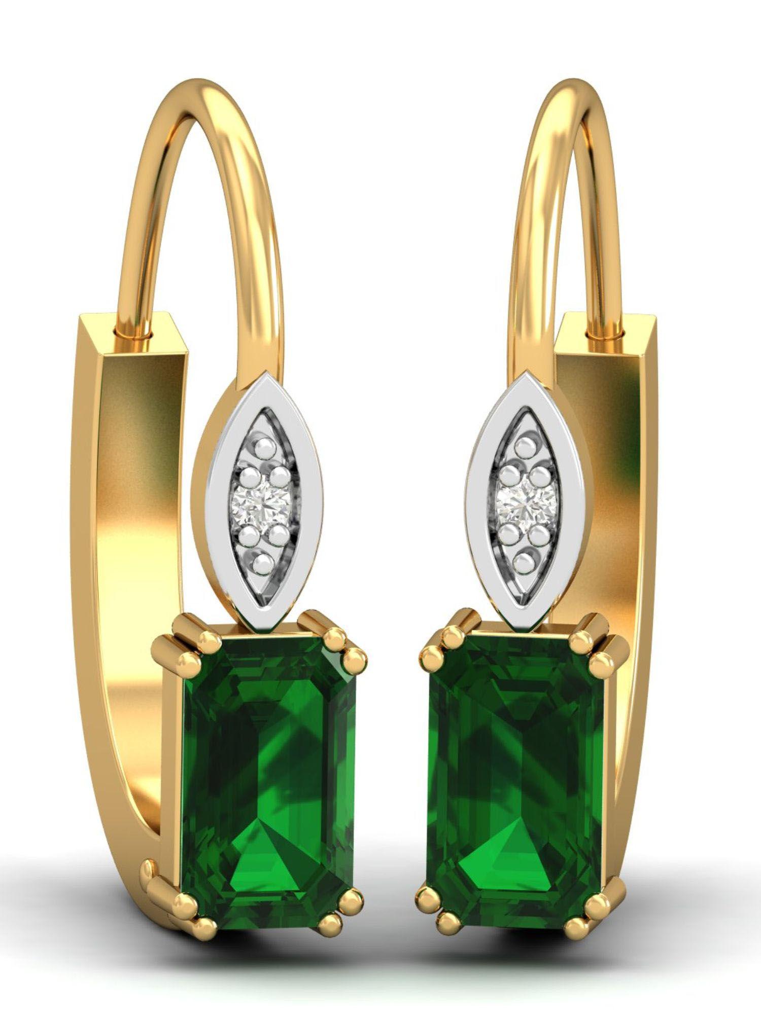 18k meridian emerald hoops for women and girls