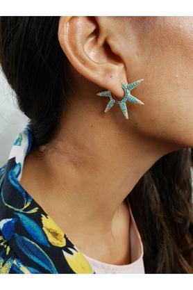 18k white gold plated sitara baby blue crystal earrings