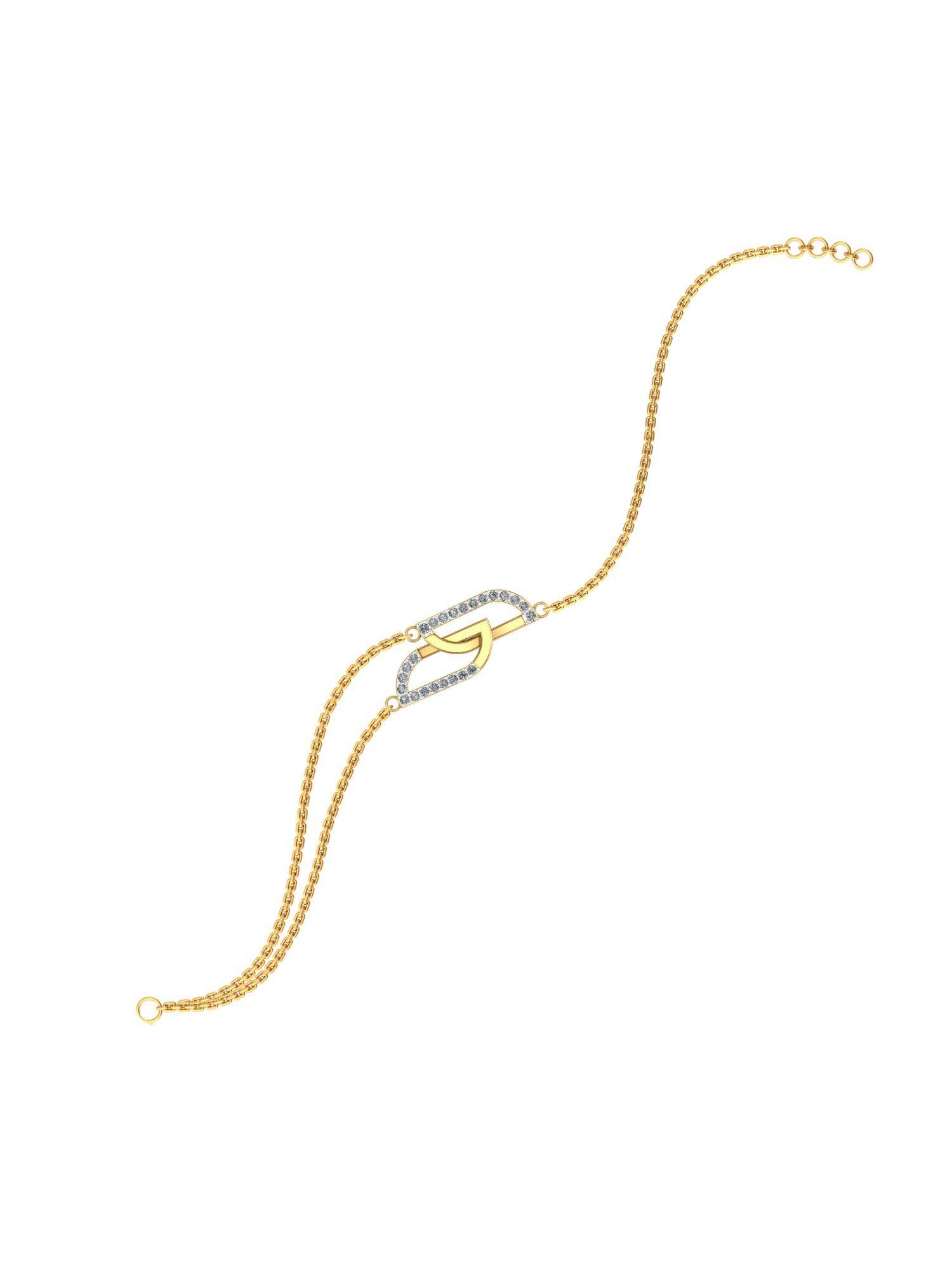 18k yellow gold connection of victoria diamond bracelet