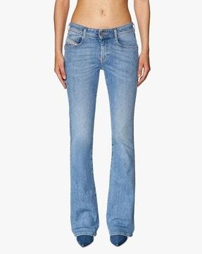 1969 d-ebbey blue flare low rise clean jeans