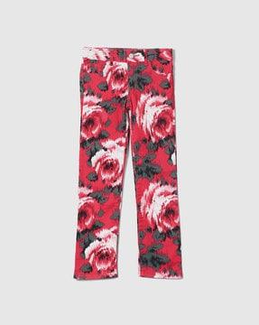 1969 rose print super skinny jeans