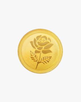 1g 24k 999 yellow gold rose coin