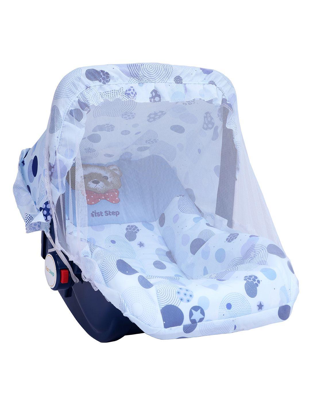 1st step infant blue printed carry cot