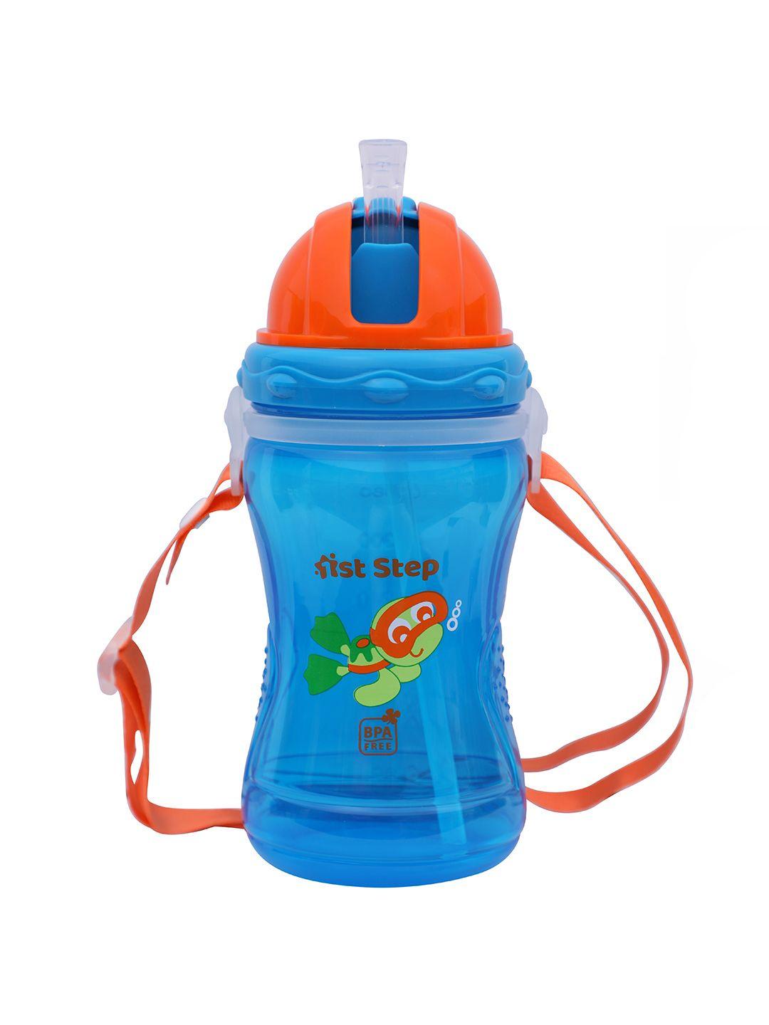 1st step infant blue & orange printed baby sipper