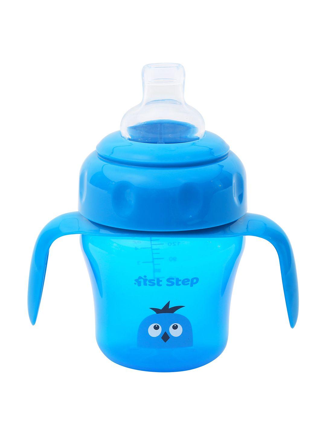 1st step infant blue printed baby sippers with soft spout