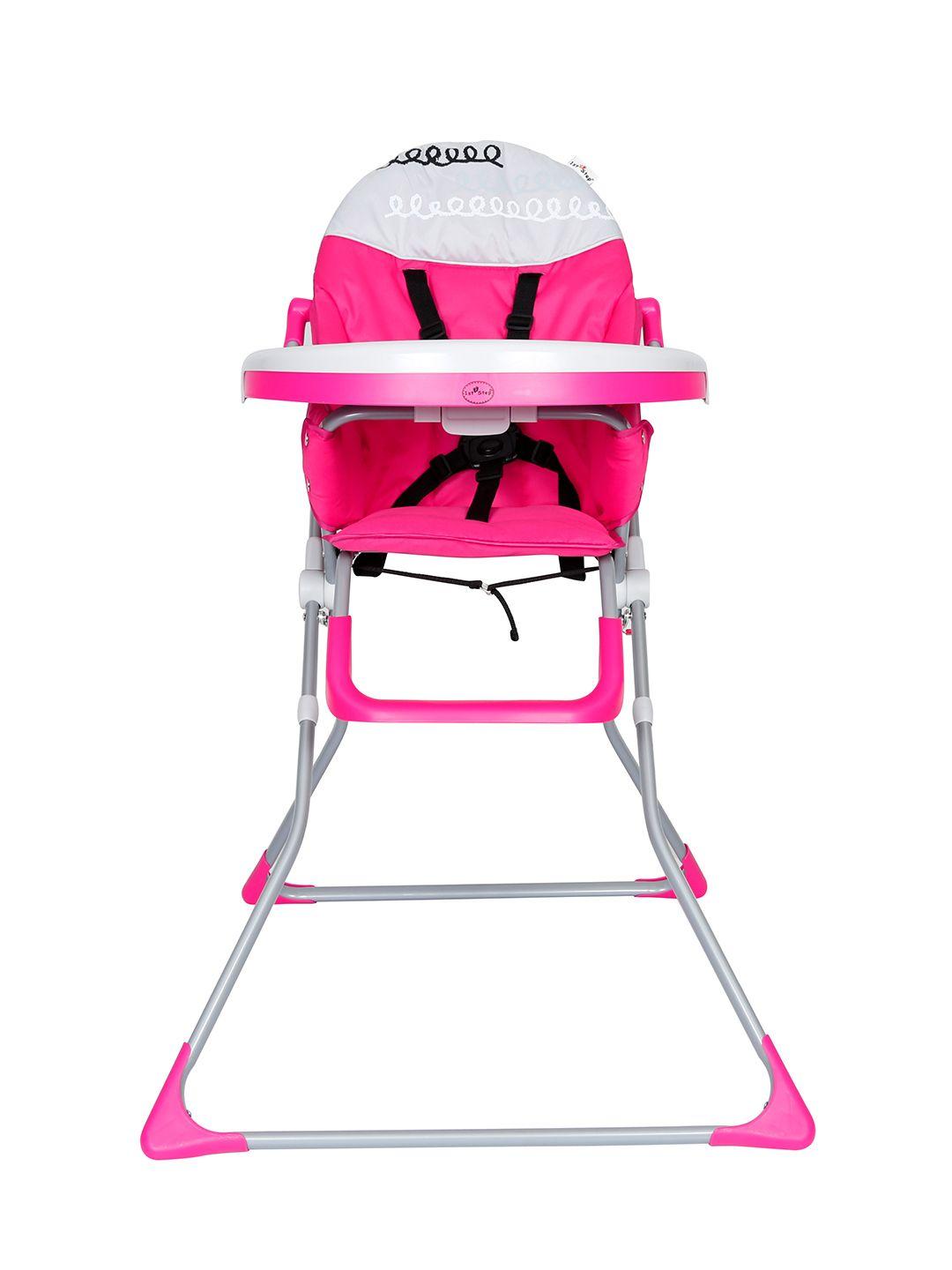 1st step infant pink solid high chairs with 5 point safety harness