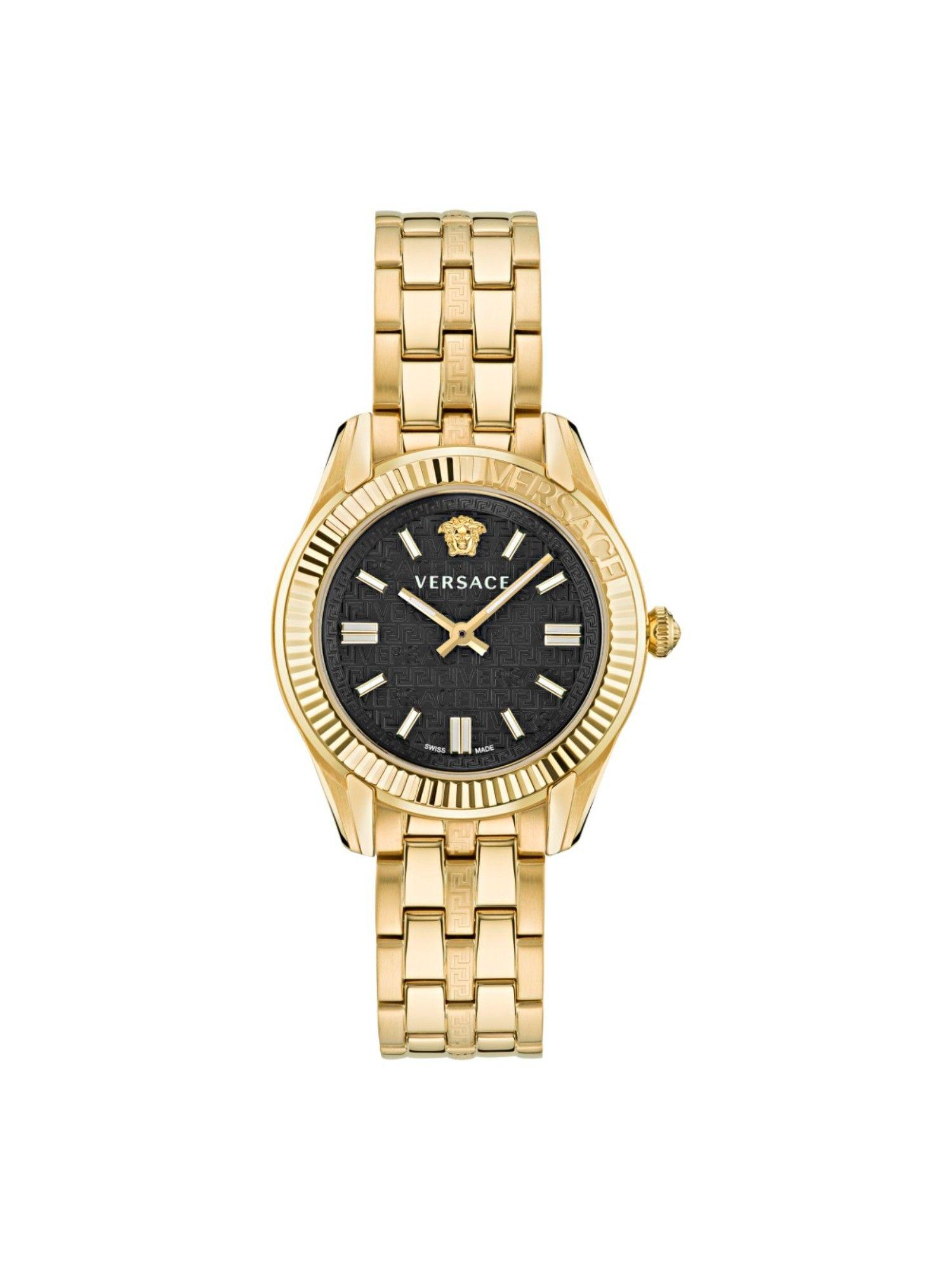 2 hands womens analog black dial coloured quartz watch - ve6c00623 (m)
