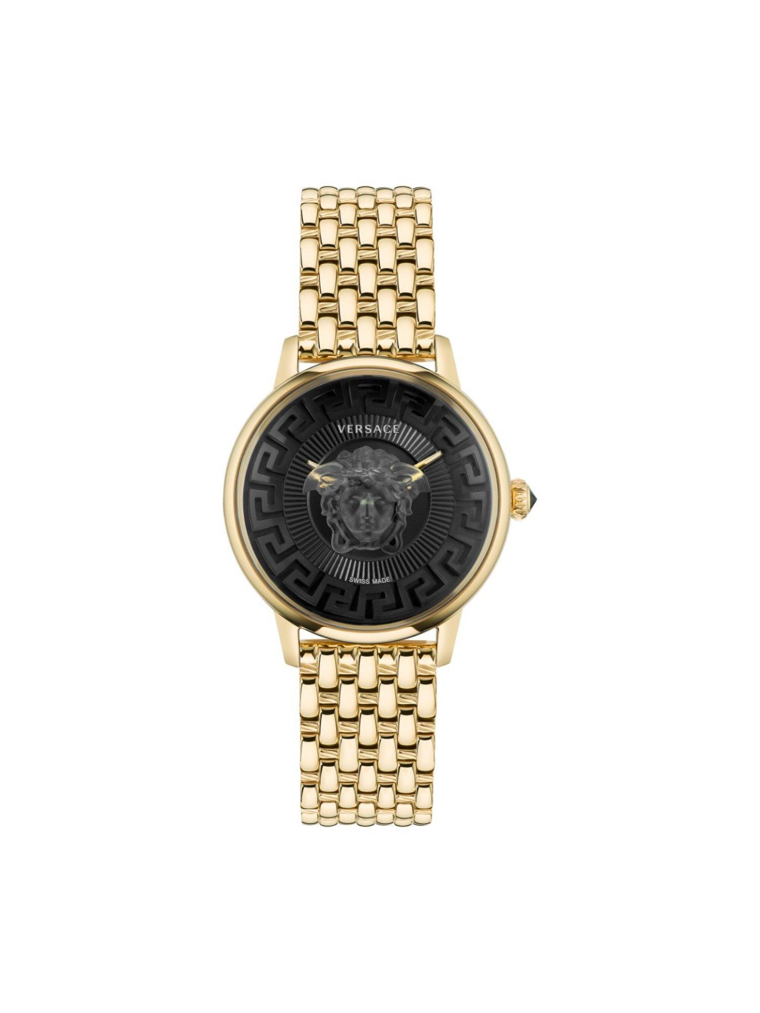2 hands womens analog black dial coloured quartz watch - ve6f00523 (m)
