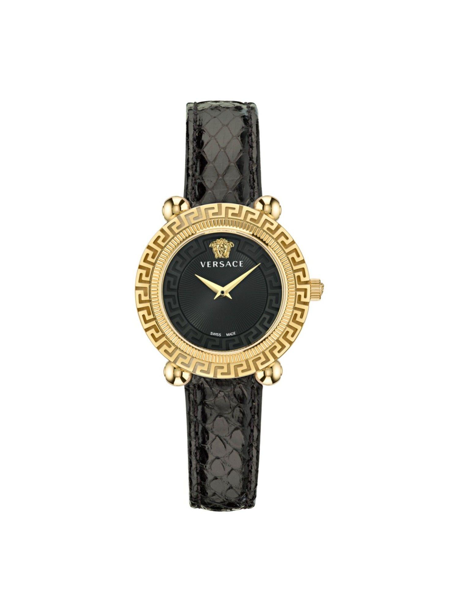 2 hands womens analog black dial coloured quartz watch - ve6i00323 (m)