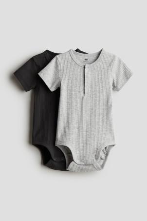 2-pack henley bodysuits