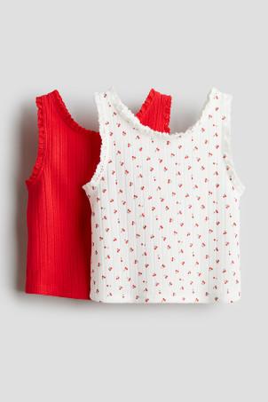 2-pack lace-trimmed vest tops