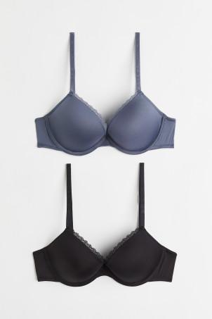 2-pack microfibre push-up bras