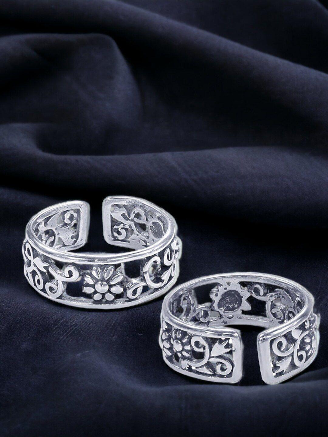 2-pcs taraash sterling silver toe rings