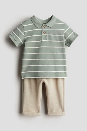 2-piece polo shirt and trousers set