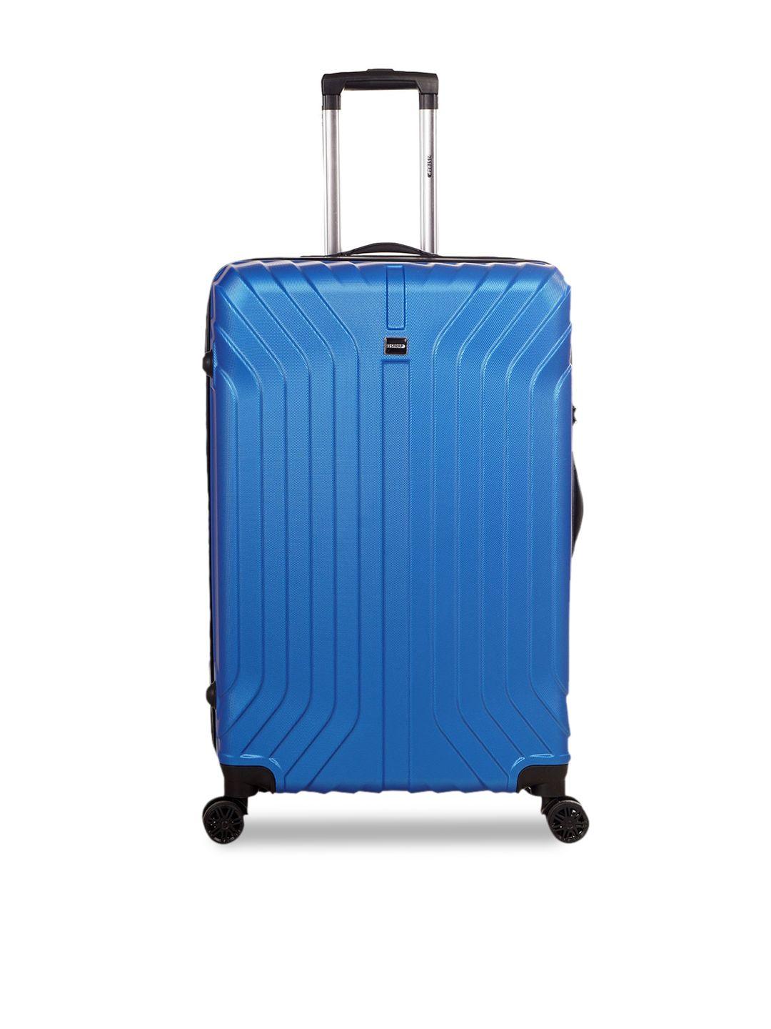 2 strap unisex blue 360-degree rotation medium trolley suitcase