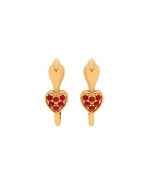 2.15 gm yellow gold stone-studded stud earrings