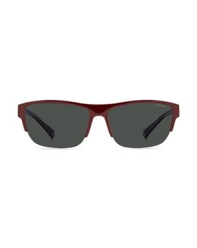 203943 uv protected half-rim frame rectangular sunglasses