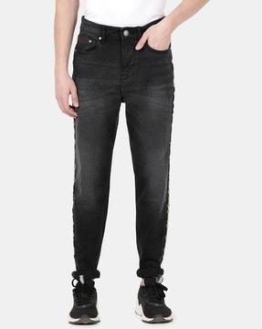 208-jn-127 light-wash jeans with contrast taping