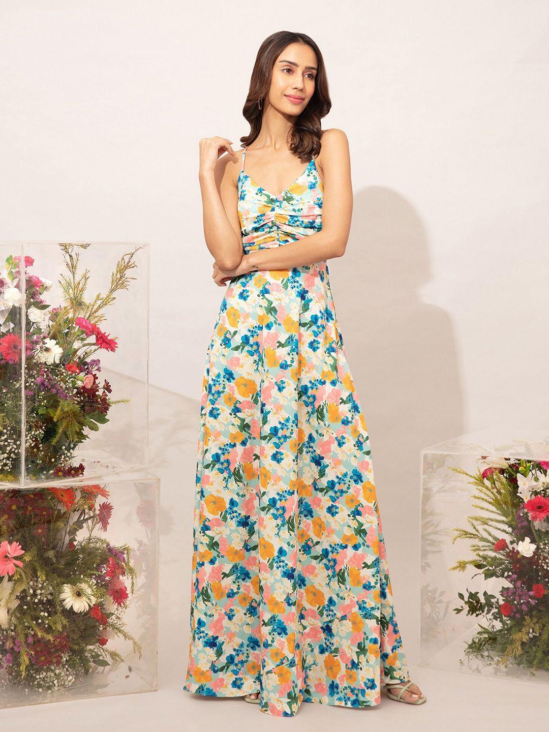 20dresses multicoloured floral crepe maxi dress